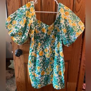 NWOT Milk & Honey puff sleeve mini floral dress